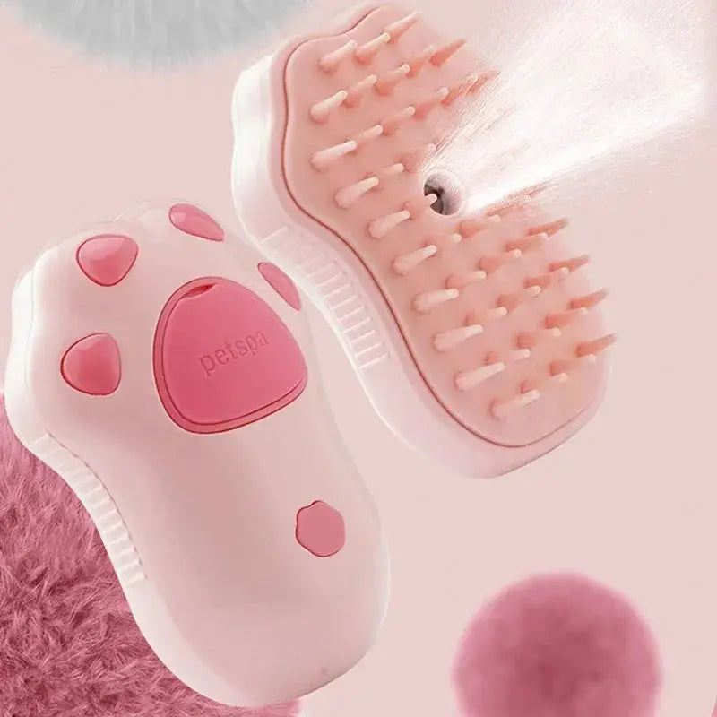 Electric Pet Grooming Steam Brush – 3-in-1 Water Spray Comb for Cats and Dogs, USB Rechargeable