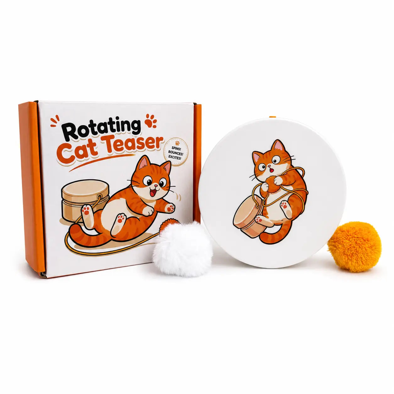 Interactive Smart Rotating Cat Teaser Toy with Rechargeable Battery, Five Play Modes, Touch Activation, Auto Sleep Function, Versatile Mounting Options, and Replaceable String for Indoor Cats and Kittens
