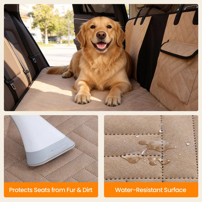 Cozila Premium Waterproof Back Seat Protector for Large Dogs - Foldable Pet Car Cover for SUVs and Trucks