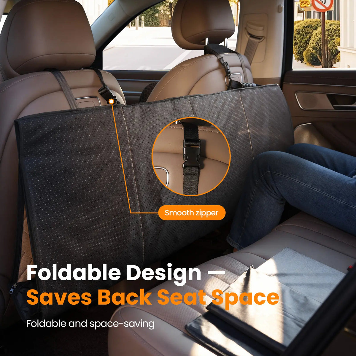 Cozila Premium Waterproof Back Seat Protector for Large Dogs - Foldable Pet Car Cover for SUVs and Trucks