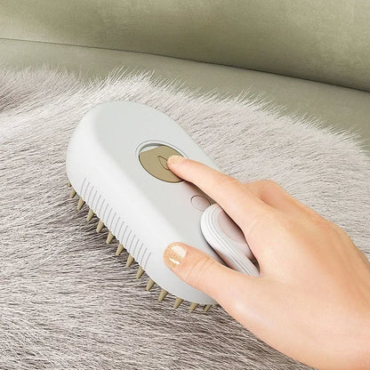 3-in-1 Pet Massage Brush with Steam Spray and Rotatable Design for Efficient Fur Removal