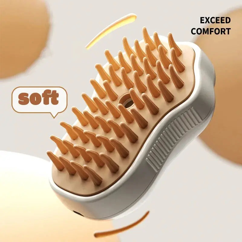Electric Pet Grooming Steam Brush – 3-in-1 Water Spray Comb for Cats and Dogs, USB Rechargeable