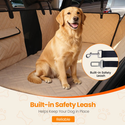 Cozila Premium Waterproof Back Seat Protector for Large Dogs - Foldable Pet Car Cover for SUVs and Trucks