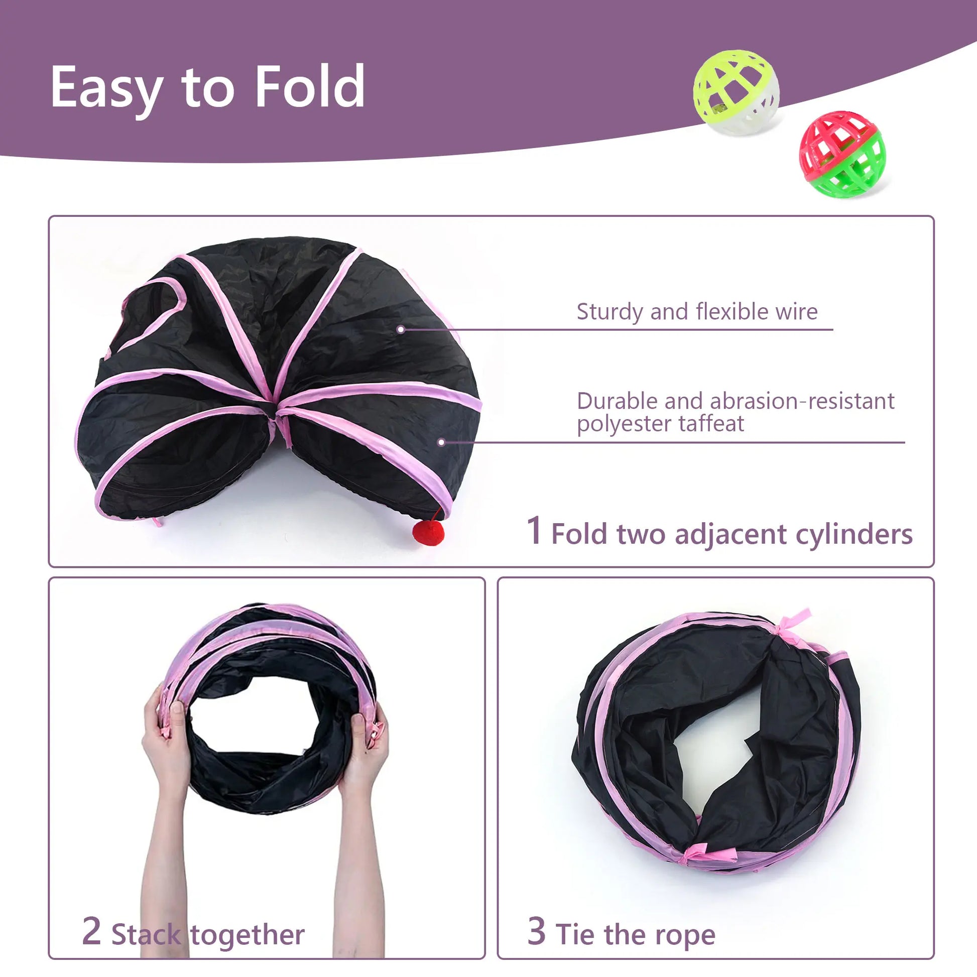 21-Piece Interactive Cat Toy Set Featuring Black Tunnel, Plush Mouse Chaser, Rattling Paper Balls, and Spring Hose for Cats and Kittens