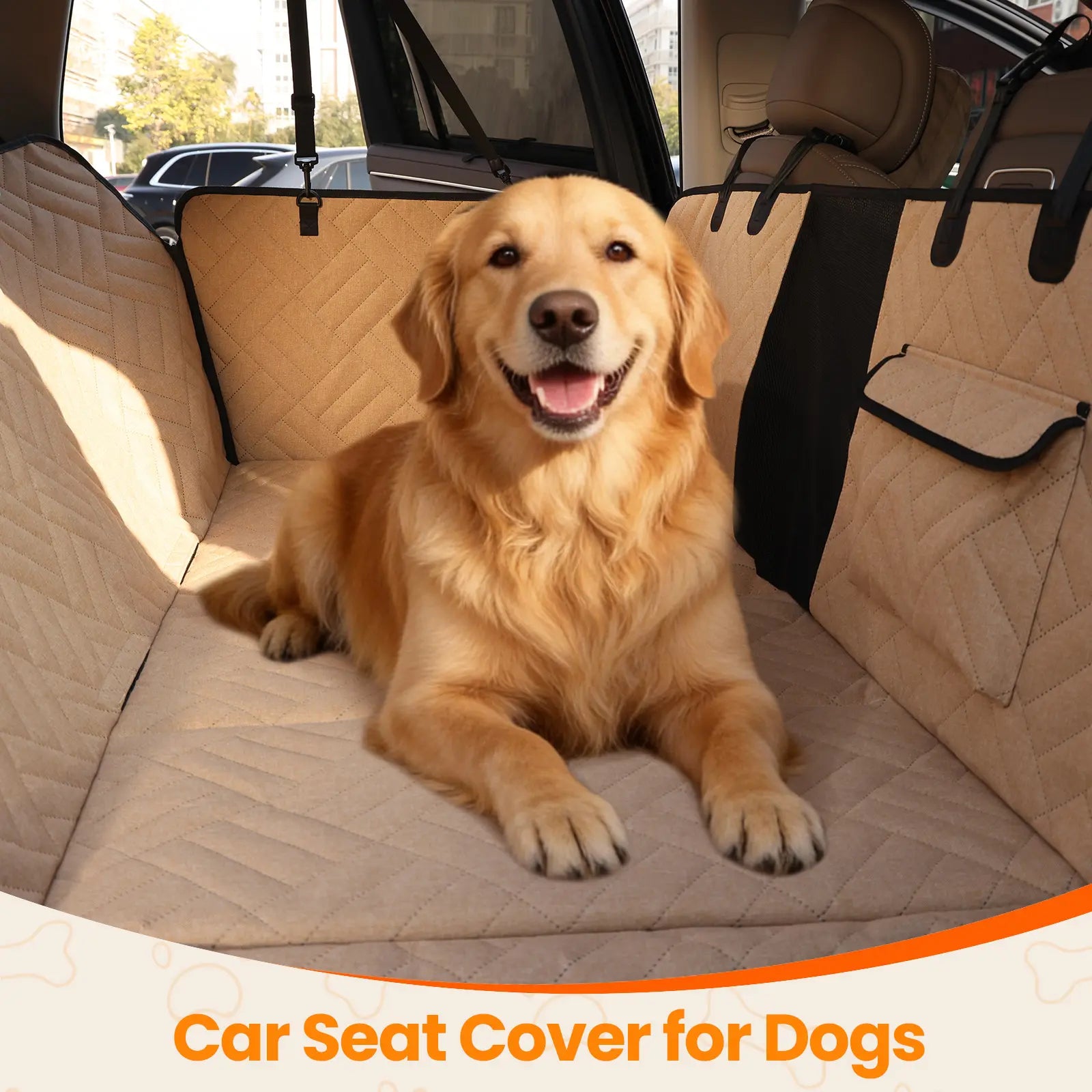 Cozila Premium Waterproof Back Seat Protector for Large Dogs - Foldable Pet Car Cover for SUVs and Trucks