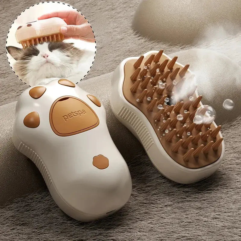 Electric Pet Grooming Steam Brush – 3-in-1 Water Spray Comb for Cats and Dogs, USB Rechargeable