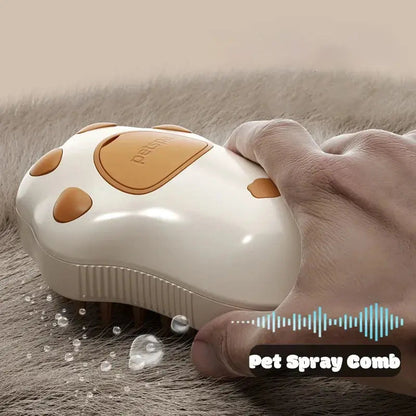 Electric Pet Grooming Steam Brush – 3-in-1 Water Spray Comb for Cats and Dogs, USB Rechargeable