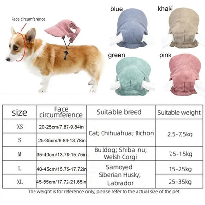 Adjustable Dog Baseball Cap - Breathable Soft Parent-Child Hat with Ear Openings for Pets, Perfect for Sun Protection and Outdoor Activities